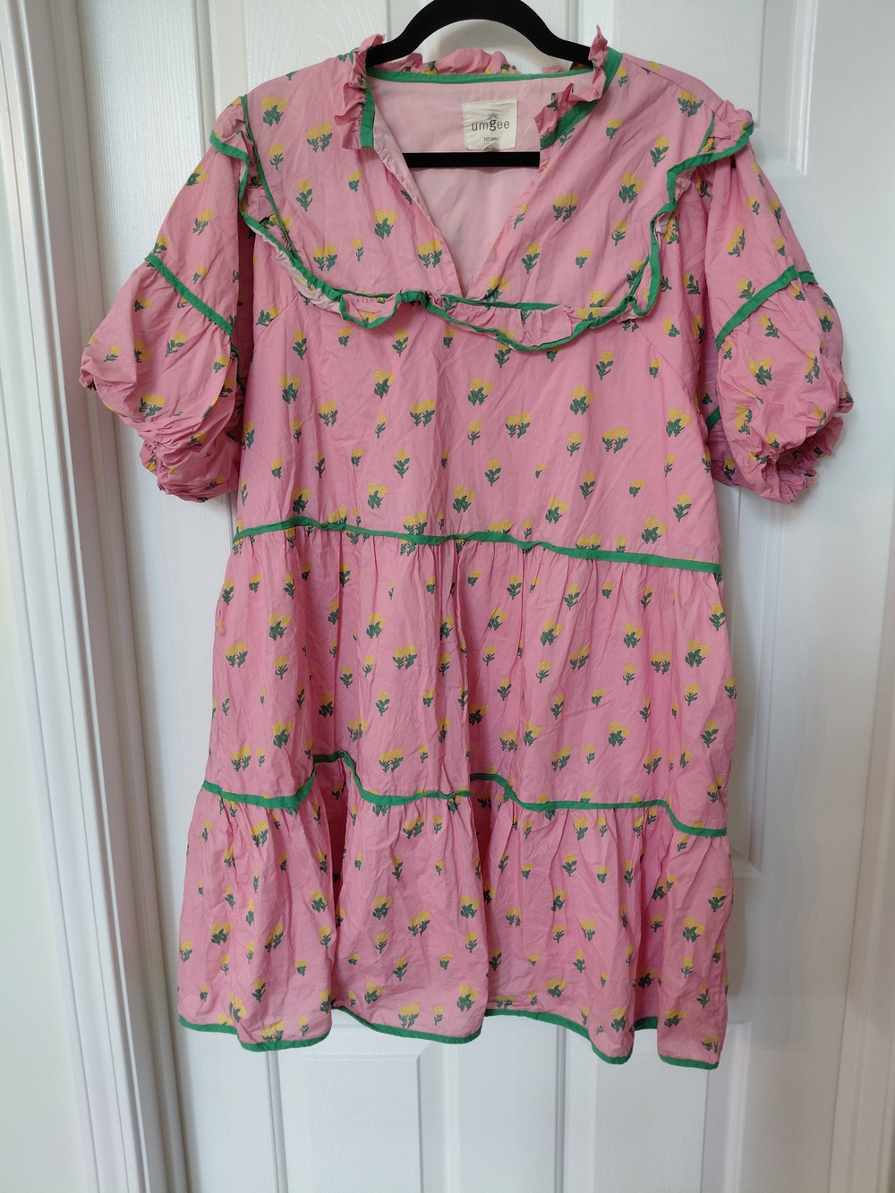 Umgee Pink Floral Ruffle Women's Dress